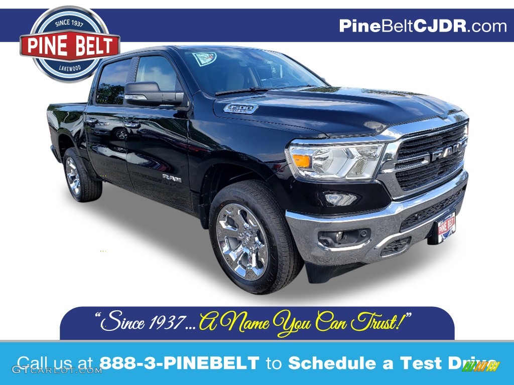 2020 1500 Big Horn Crew Cab 4x4 - Diamond Black Crystal Pearl / Black/Diesel Gray photo #1