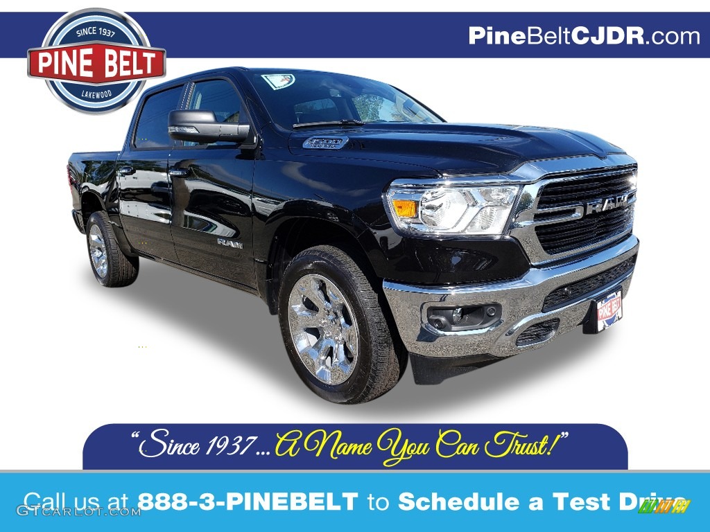 2020 1500 Big Horn Crew Cab 4x4 - Diamond Black Crystal Pearl / Black/Diesel Gray photo #1