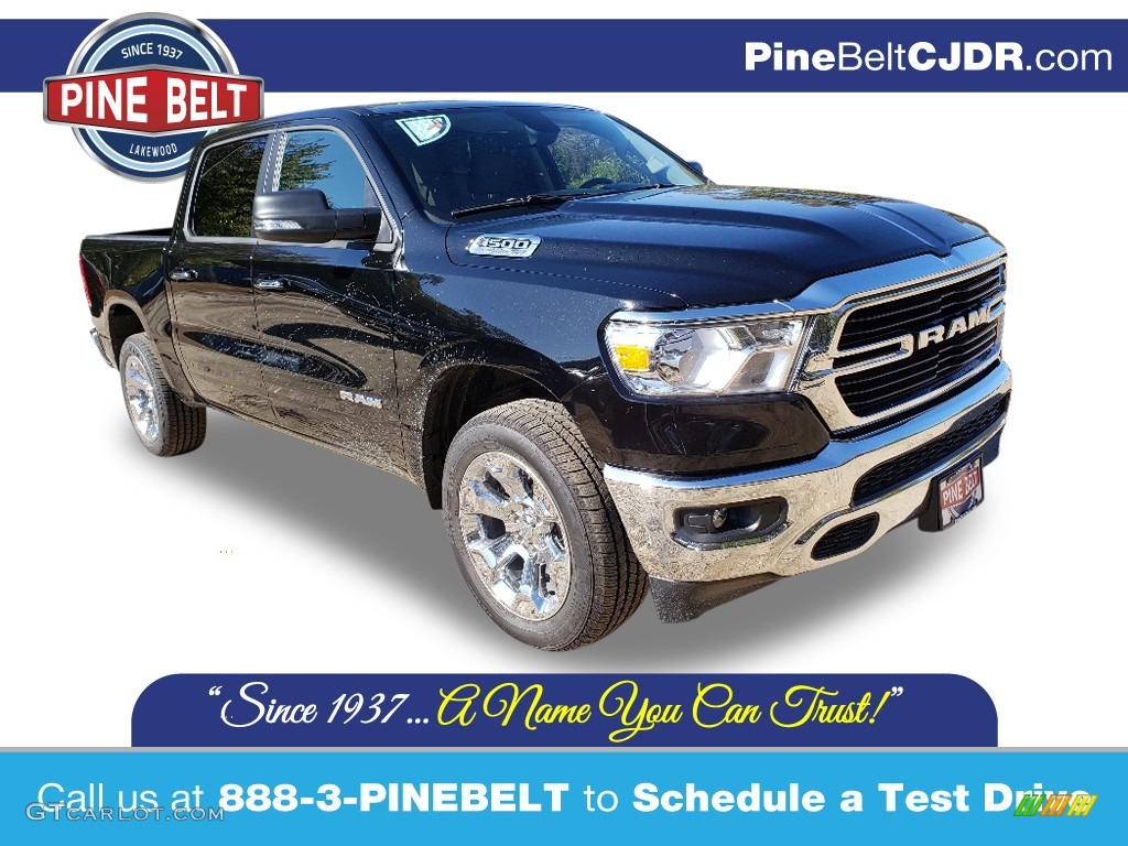 2020 1500 Big Horn Crew Cab 4x4 - Diamond Black Crystal Pearl / Black/Diesel Gray photo #1