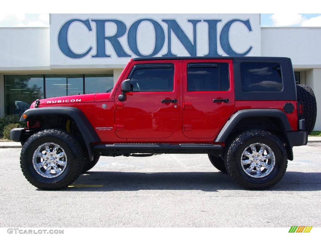 2008 Wrangler Unlimited Rubicon 4x4 - Flame Red / Dark Slate Gray/Med Slate Gray photo #1