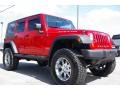 2008 Flame Red Jeep Wrangler Unlimited Rubicon 4x4  photo #4