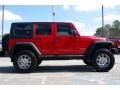 2008 Flame Red Jeep Wrangler Unlimited Rubicon 4x4  photo #5