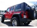 2008 Flame Red Jeep Wrangler Unlimited Rubicon 4x4  photo #8