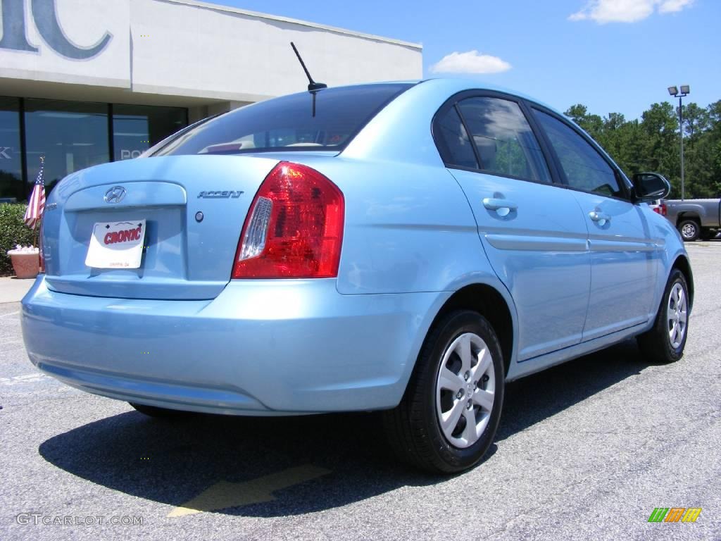 2008 Accent GLS Sedan - Ice Blue / Beige photo #8