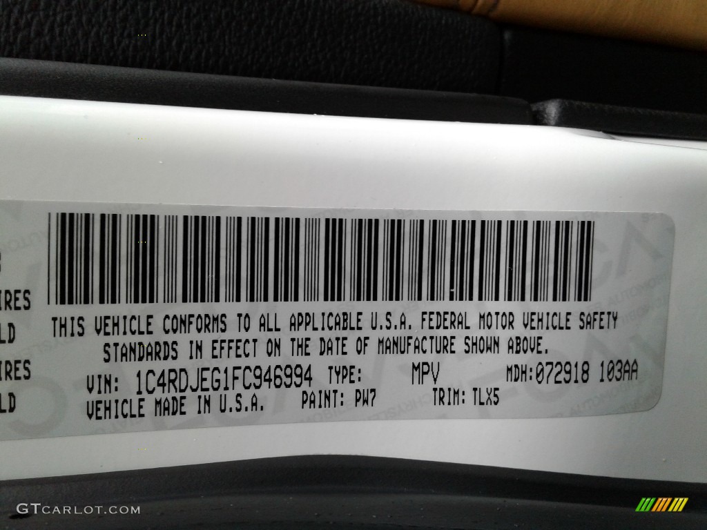 2015 Durango Citadel AWD - Bright White / Black/Tan photo #41