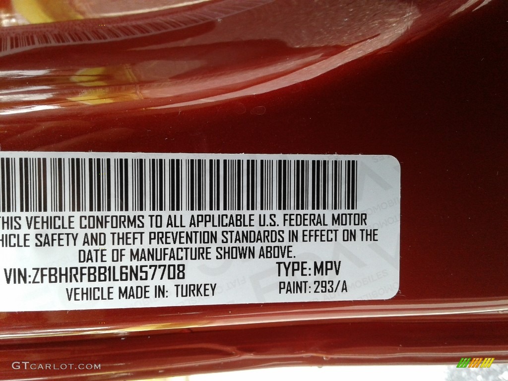 2020 ProMaster City Color Code 293 for Deep Red Metallic Photo #135663333
