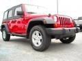 2009 Flame Red Jeep Wrangler Unlimited X 4x4  photo #4