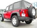 2009 Flame Red Jeep Wrangler Unlimited X 4x4  photo #8