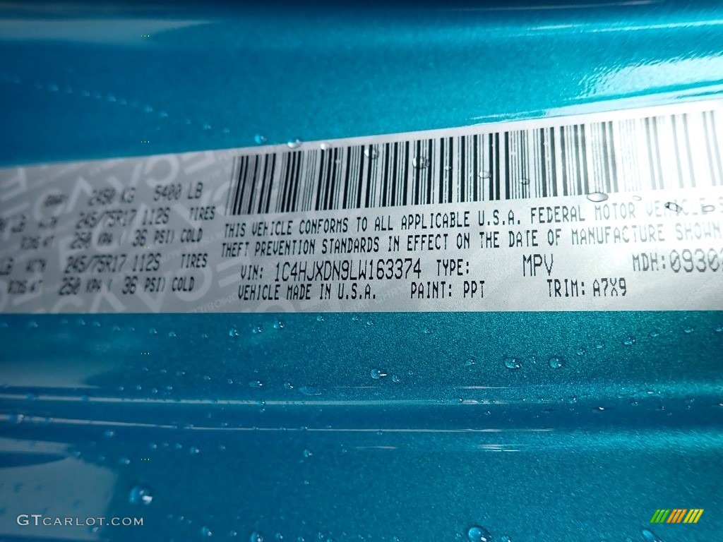 2020 Wrangler Unlimited Color Code PPT for Bikini Pearl Photo #135674295