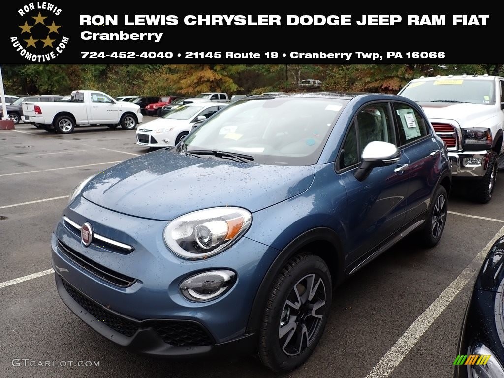2019 500X Blue Sky Edition AWD - Blue Sky Metallic / Black photo #1