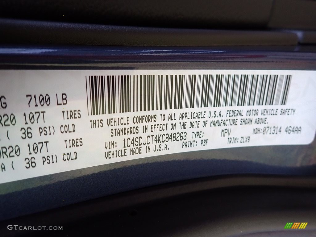 2019 Durango Color Code PBF for Reactor Blue Photo #135675663