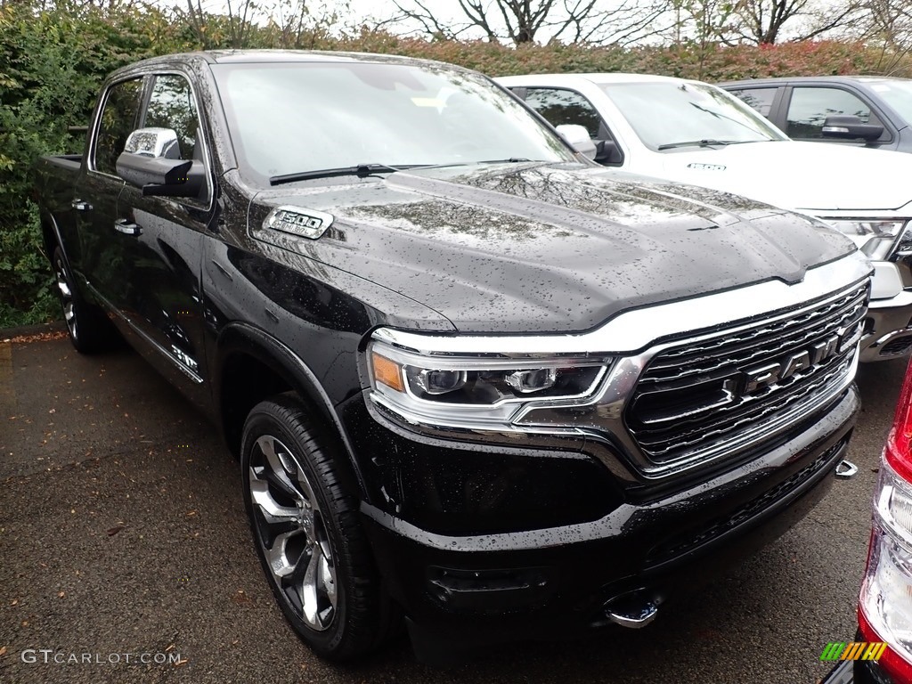 2019 1500 Limited Crew Cab 4x4 - Diamond Black Crystal Pearl / Black photo #3