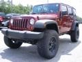 2009 Red Rock Crystal Pearl Jeep Wrangler Unlimited X 4x4  photo #4