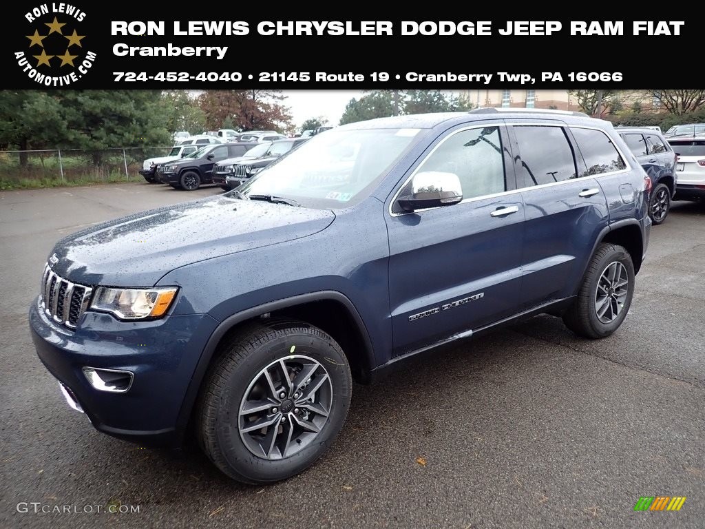 2020 Grand Cherokee Limited 4x4 - Slate Blue Pearl / Light Frost Beige/Black photo #1