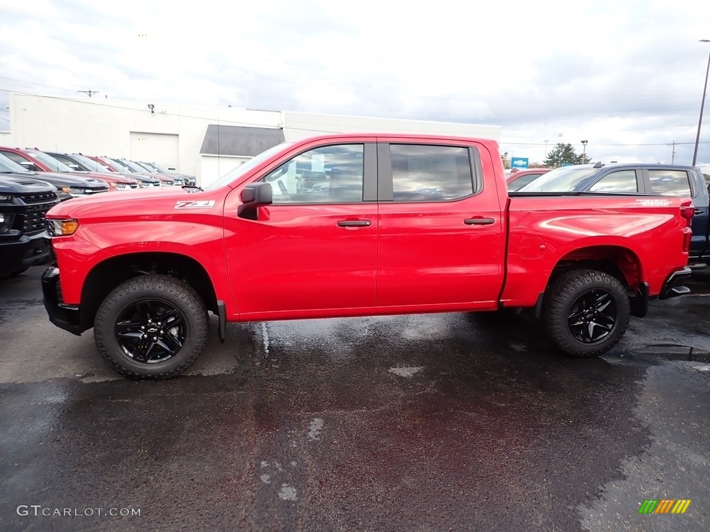 Red Hot 2020 Chevrolet Silverado 1500 Custom Trail Boss Crew Cab 4x4 Exterior Photo #135679287