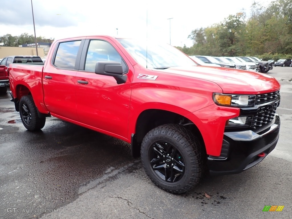 Red Hot 2020 Chevrolet Silverado 1500 Custom Trail Boss Crew Cab 4x4 Exterior Photo #135679428