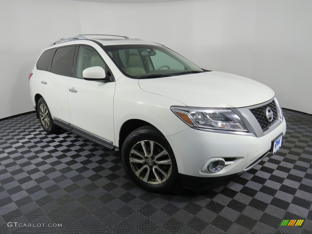 2013 Pathfinder SL 4x4 - Moonlight White / Almond photo #5