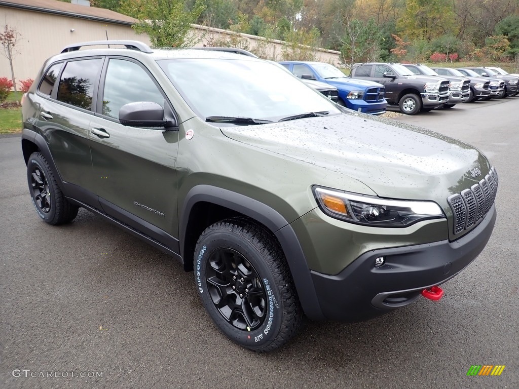 2020 Cherokee Trailhawk 4x4 - Olive Green Pearl / Black photo #7