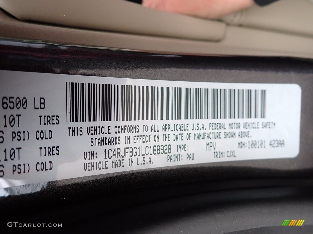 2020 Grand Cherokee Color Code PAU for Granite Crystal Metallic Photo #135680655