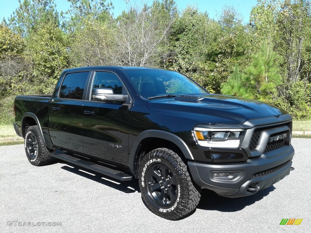Diamond Black Crystal Pearl 2020 Ram 1500 Rebel Crew Cab 4x4 Exterior Photo #135682167
