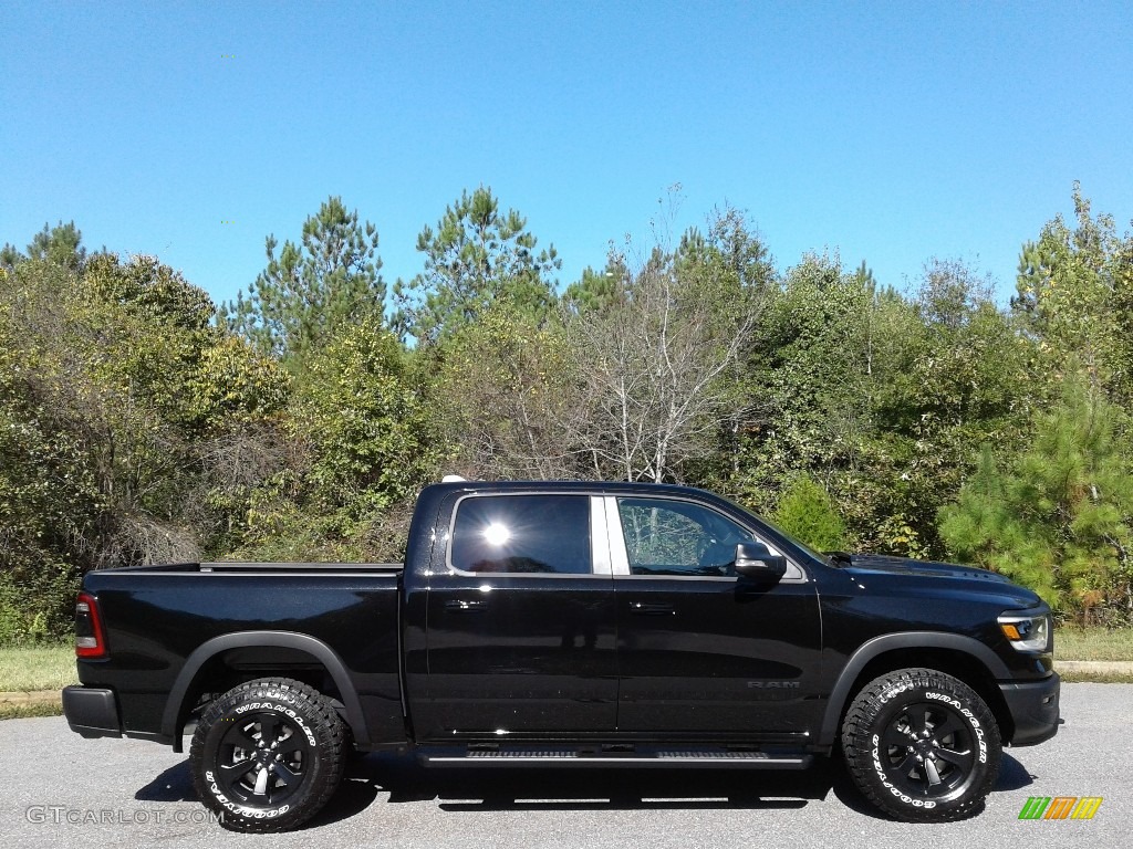 Diamond Black Crystal Pearl 2020 Ram 1500 Rebel Crew Cab 4x4 Exterior Photo #135682209