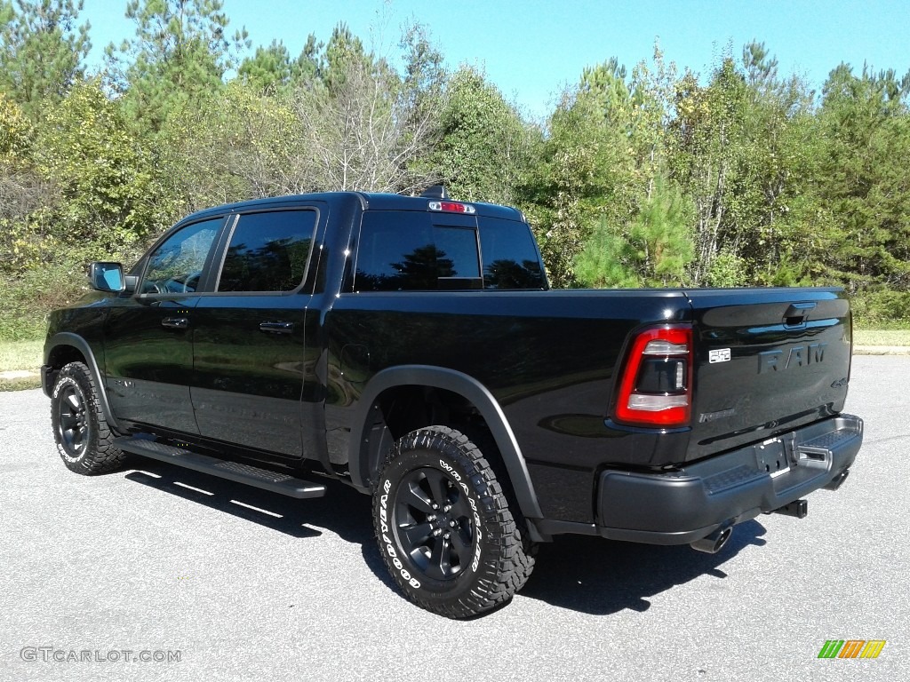 2020 1500 Rebel Crew Cab 4x4 - Diamond Black Crystal Pearl / Black photo #8