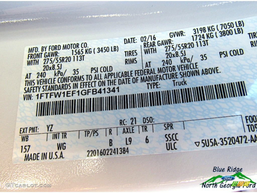 2016 F150 XL SuperCrew 4x4 - Oxford White / Medium Earth Gray photo #28