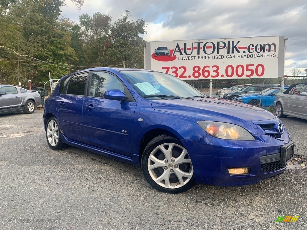2007 MAZDA3 s Touring Hatchback - Aurora Blue Mica / Black photo #1