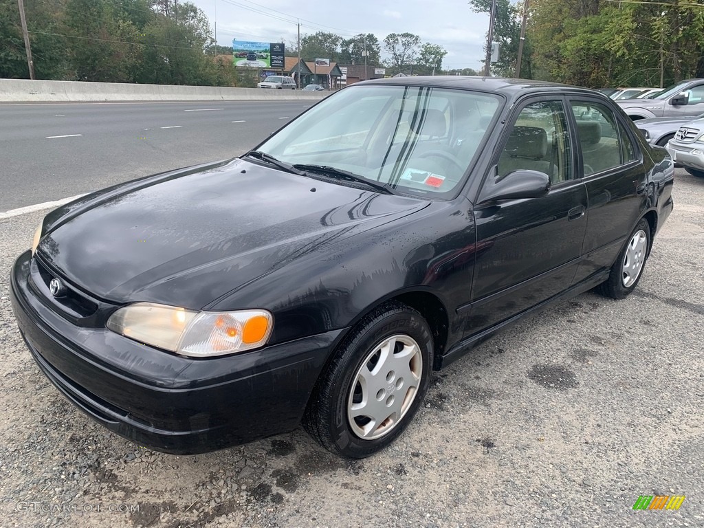 1999 Corolla LE - Satin Black Metallic / Pebble Beige photo #7