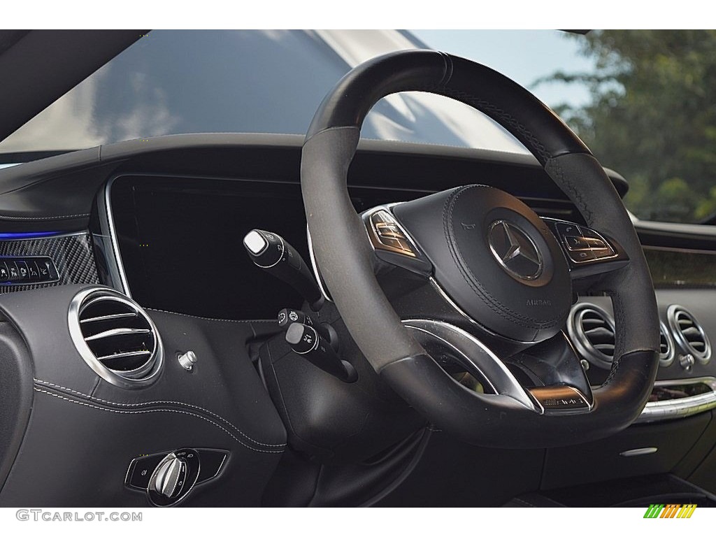 2015 Mercedes-Benz S 65 AMG Coupe Black Steering Wheel Photo #135692421