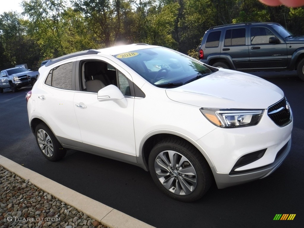 White Frost Tricoat 2018 Buick Encore Preferred AWD Exterior Photo #135692706