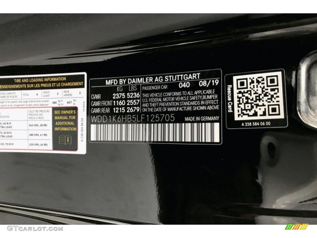 2020 E Color Code 040 for Black Photo #135696846
