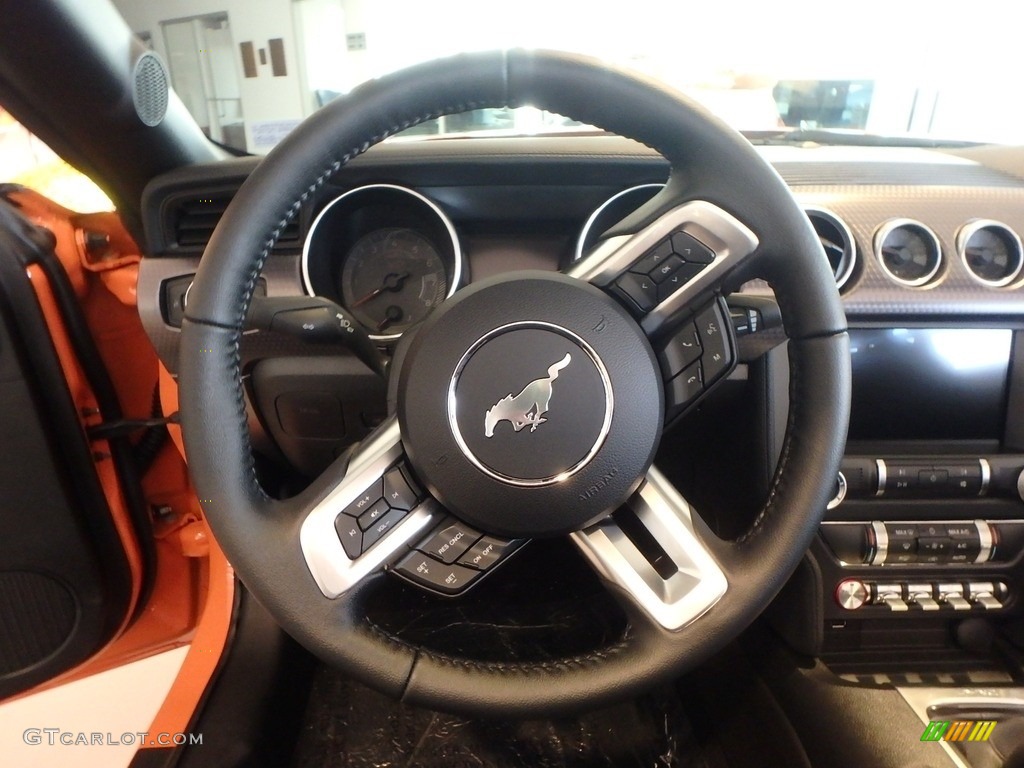 2020 Ford Mustang EcoBoost High Performance Package Convertible Ebony Steering Wheel Photo #135700431