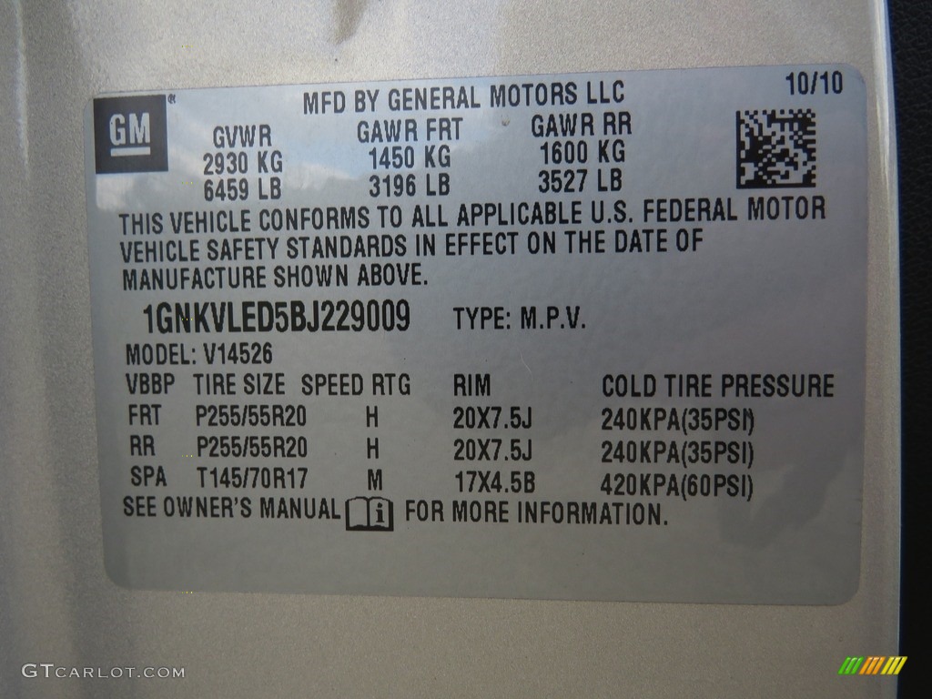 2011 Traverse LTZ AWD - Gold Mist Metallic / Cashmere/Ebony photo #15