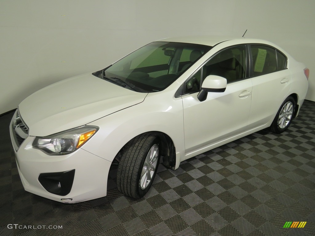 2013 Impreza 2.0i Premium 4 Door - Satin White Pearl / Ivory photo #8