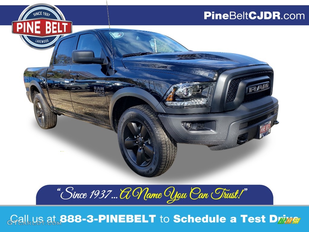 2019 1500 Classic Warlock Crew Cab 4x4 - Diamond Black Crystal Pearl / Black/Diesel Gray photo #1