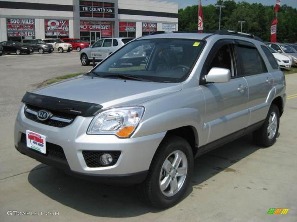 2009 Sportage EX V6 - Bright Silver / Black photo #1