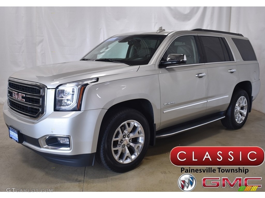 2017 Yukon SLT 4WD - Sparkling Silver Metallic / Cocoa/Dune photo #1