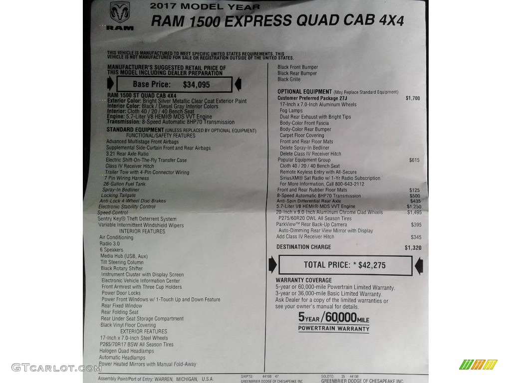 2017 1500 Express Quad Cab 4x4 - Bright Silver Metallic / Black/Diesel Gray photo #31