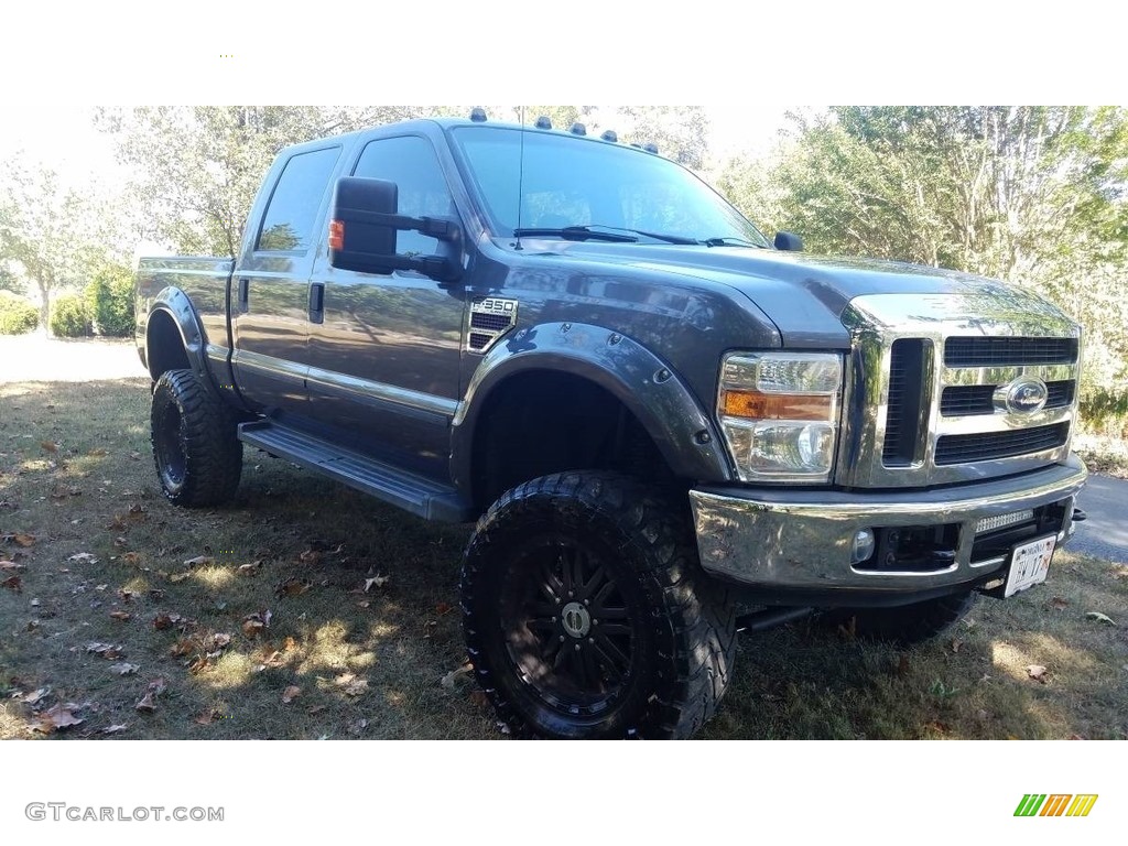 2008 F350 Super Duty XLT Crew Cab 4x4 - Dark Shadow Grey Metallic / Camel photo #2