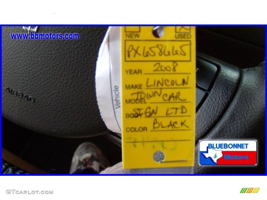 2008 Town Car Signature Limited - Black / Black photo #14