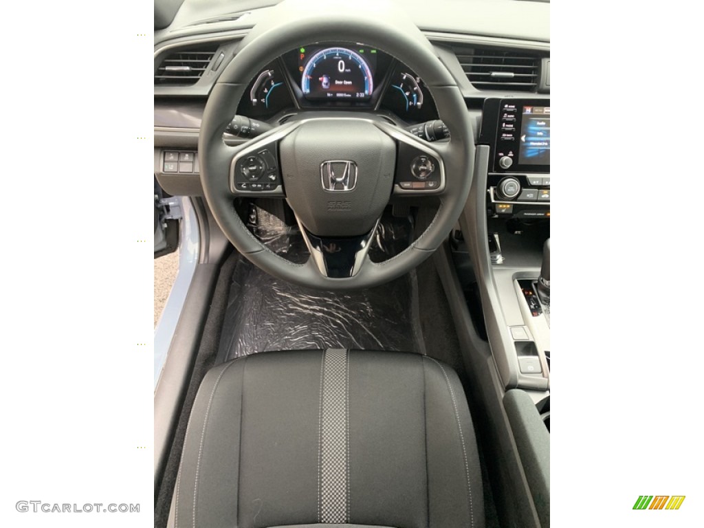 2020 Honda Civic EX Hatchback Black Steering Wheel Photo #135734189