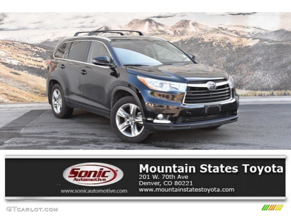 2016 Highlander Limited Platinum AWD - Midnight Black Metallic / Black photo #1