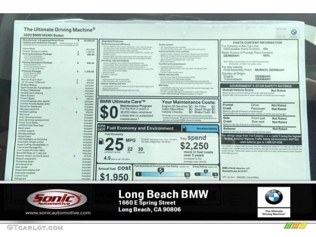 2020 3 Series M340i Sedan - Alpine White / Cognac photo #10