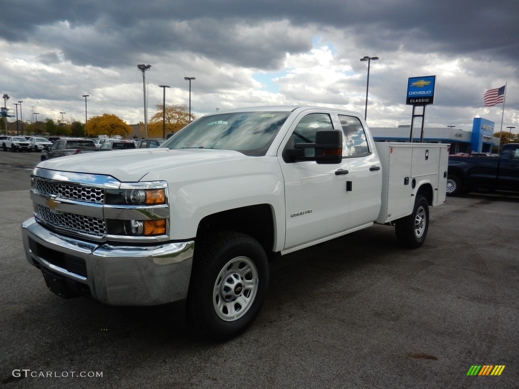 2019 Silverado 2500HD Work Truck Double Cab 4WD Chassis - Summit White / Dark Ash/Jet Black photo #1