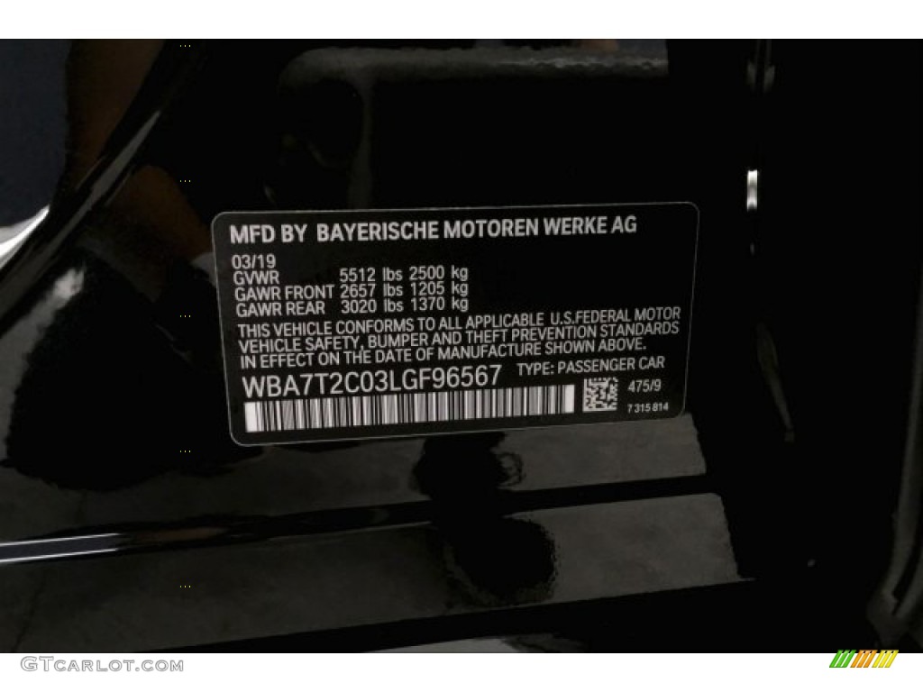 2020 7 Series 740i Sedan - Black Sapphire Metallic / Black photo #19