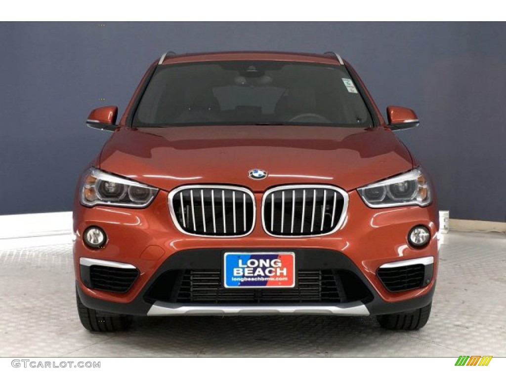 2019 X1 xDrive28i - Sunset Orange Metallic / Black photo #2