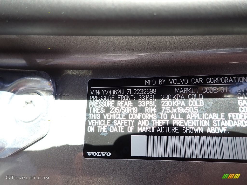 2020 XC40 T5 Inscription AWD - Pebble Grey Metallic / Blond/Charcoal photo #12