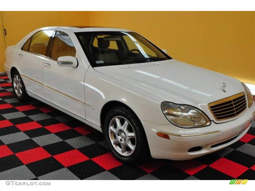 2000 S 500 Sedan - Glacier White / Java photo #1