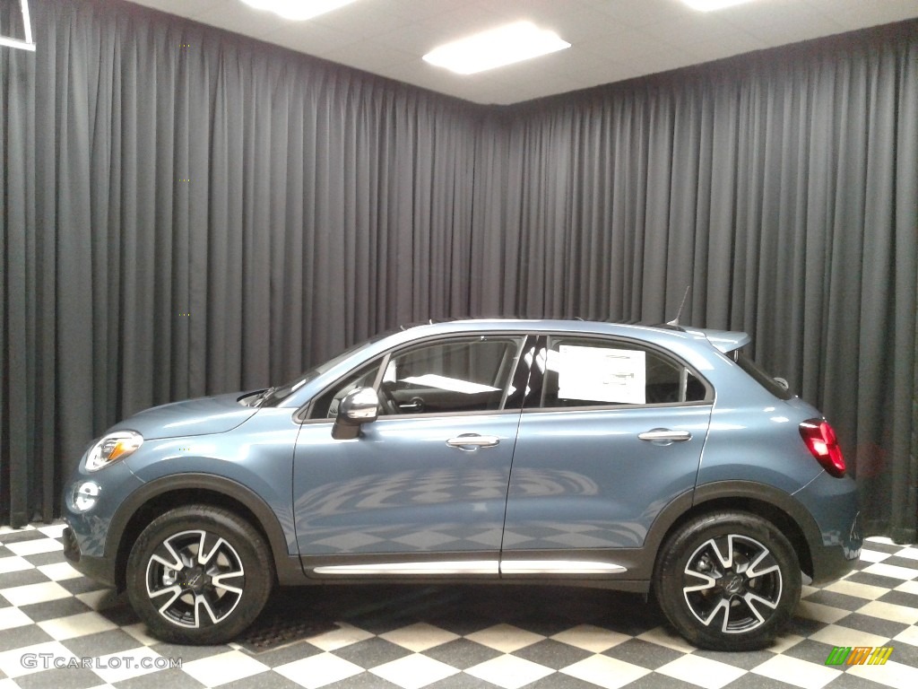 2019 500X Blue Sky Edition AWD - Blue Sky Metallic / Black/Blue photo #1
